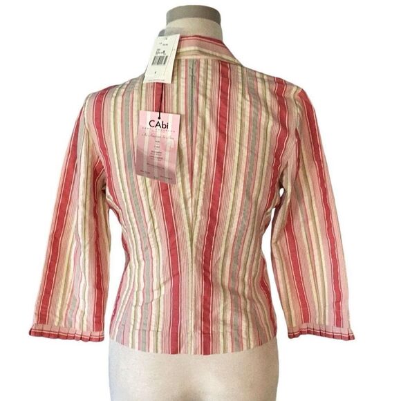 NWT CAbi Seersucker Striped Blazer Jacket Women’s 6 “An American In Paris” - Picture 2 of 10